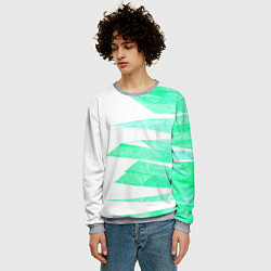 Свитшот мужской Color white light blue strip, цвет: 3D-меланж — фото 2