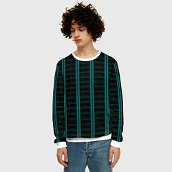 Свитшот мужской Color blue dark stripe, цвет: 3D-белый — фото 2