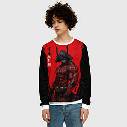 Свитшот мужской Демон Они самурай, цвет: 3D-белый — фото 2