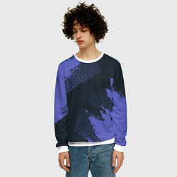 Свитшот мужской Абстрактная текстура в синем, цвет: 3D-белый — фото 2