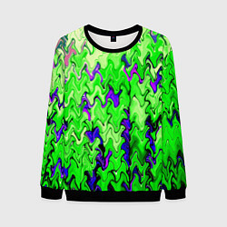 Мужской свитшот Ярко-зелёный стекающая абстаркция