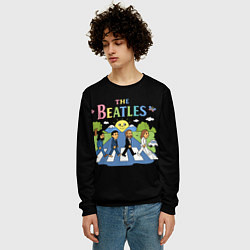 Свитшот мужской The Beatles, мультяшный стиль, цвет: 3D-черный — фото 2
