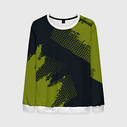 Свитшот мужской Абстрактная текстура в зеленом, цвет: 3D-белый