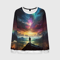 Свитшот мужской Shocking the cosmos, цвет: 3D-белый