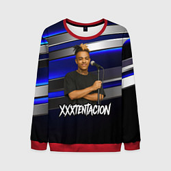 Мужской свитшот XXXTentacion с микрофоном довольный