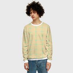 Свитшот мужской Color beige green crosses, цвет: 3D-белый — фото 2