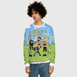 Свитшот мужской System of a Down, мультяшный, цвет: 3D-белый — фото 2