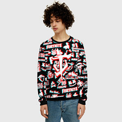 Свитшот мужской Doom x fortnite glitch, цвет: 3D-черный — фото 2