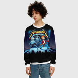 Свитшот мужской Rock group Futurama - ai art fantasy, цвет: 3D-белый — фото 2