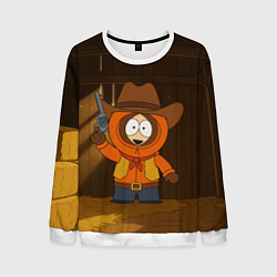 Свитшот мужской Кенни ковбой в сарае, цвет: 3D-белый