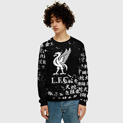 Свитшот мужской Ливерпуль японские символы, цвет: 3D-черный — фото 2