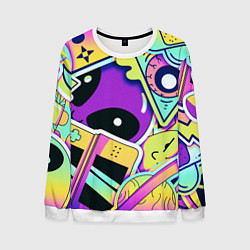 Свитшот мужской Пришелец, цвет: 3D-белый