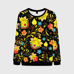 Свитшот мужской Хохлома узор, цвет: 3D-черный