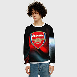 Свитшот мужской Арсенал абстракция аолна, цвет: 3D-белый — фото 2