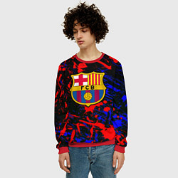 Свитшот мужской Барселона абстрактные краски, цвет: 3D-красный — фото 2