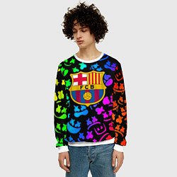 Свитшот мужской Барселона x Маршмэллоу неоновый градиент, цвет: 3D-белый — фото 2