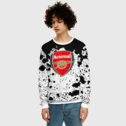 Свитшот мужской Арсенал черно белые краски, цвет: 3D-белый — фото 2
