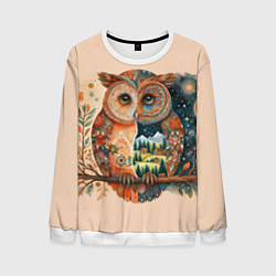 Мужской свитшот Сова разделенная на день и ночь абстракция