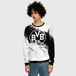 Свитшот мужской Borussia черно белые полосы, цвет: 3D-черный — фото 2
