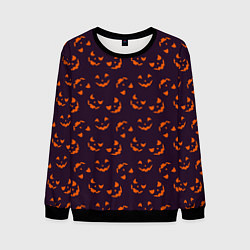 Свитшот мужской Страшно веселый Halloween - паттерн, цвет: 3D-черный