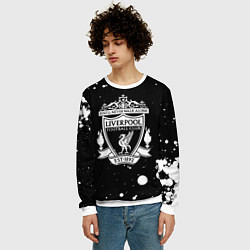 Свитшот мужской Liverpool белые текстура краски, цвет: 3D-белый — фото 2