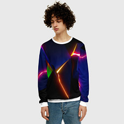 Свитшот мужской Neon colored geometric, цвет: 3D-белый — фото 2
