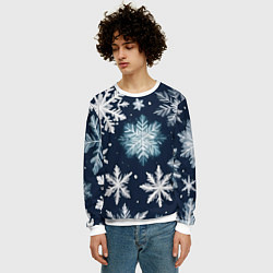 Свитшот мужской Снежное небо, цвет: 3D-белый — фото 2