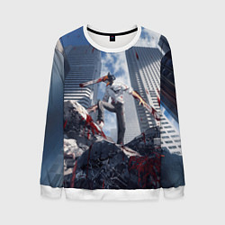 Мужской свитшот Denji in city Chainsaw man