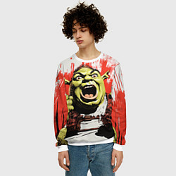 Свитшот мужской Кричащий Шрек, цвет: 3D-белый — фото 2
