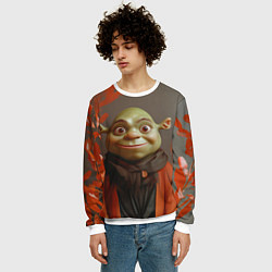 Свитшот мужской Шрек и оранжевые листья, цвет: 3D-белый — фото 2