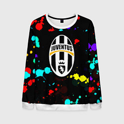 Мужской свитшот Ювентус брызги красок неон