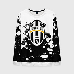 Свитшот мужской Juventus белые краски текстура, цвет: 3D-белый