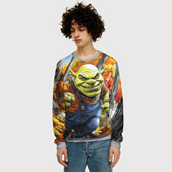 Свитшот мужской Шрек в осеннем лесу, цвет: 3D-меланж — фото 2