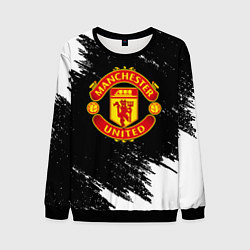 Свитшот мужской Манчестер Юнайтед белые краски, цвет: 3D-черный
