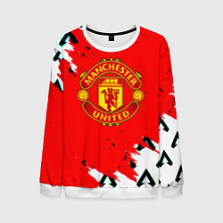 Свитшот мужской Манчестер Юнайтед символы краски, цвет: 3D-белый
