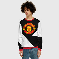 Свитшот мужской Манчестер Юнайтед полосы, цвет: 3D-красный — фото 2