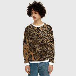 Свитшот мужской Золотая метаморфоза на черном, цвет: 3D-белый — фото 2