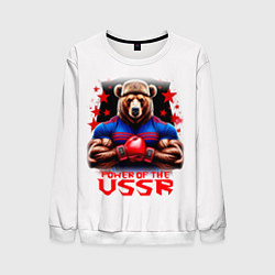 Свитшот мужской USSR медведь, цвет: 3D-белый