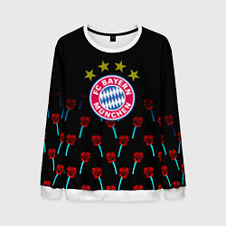 Свитшот мужской Бавария Мюнхен розы паттерн, цвет: 3D-белый