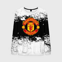 Мужской свитшот Манчестер Юнайтед черно белые краски лого
