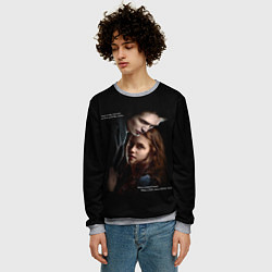 Свитшот мужской Белла и Эдвард: lion fell in love with the lamb me, цвет: 3D-меланж — фото 2
