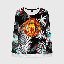 Мужской свитшот Манчестер Юнайтед тропики глитч