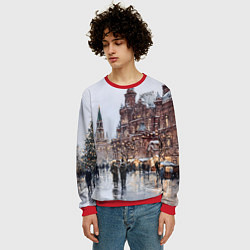 Свитшот мужской Московский новогодний день, цвет: 3D-красный — фото 2