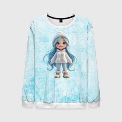 Свитшот мужской Девочка-зима, цвет: 3D-белый