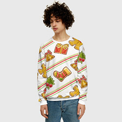 Свитшот мужской Рождественский дух, цвет: 3D-белый — фото 2