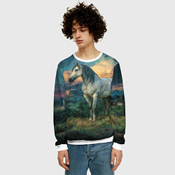 Свитшот мужской Конь маслом, цвет: 3D-белый — фото 2