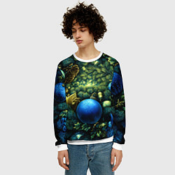 Свитшот мужской Новогодние шарики на елке, цвет: 3D-белый — фото 2