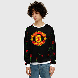 Свитшот мужской Манчестер Юнайтед розы, цвет: 3D-белый — фото 2