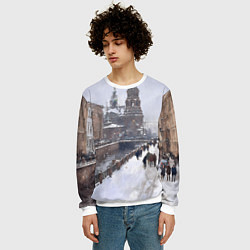 Свитшот мужской Санкт-Петербург зима, цвет: 3D-белый — фото 2