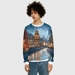 Свитшот мужской Санкт-Петербург зимний город, цвет: 3D-белый — фото 2